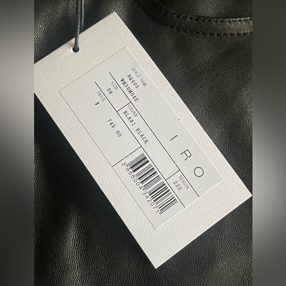 IRO Lamb Leather Shorts Black High Waist Moto Luxe FR38 US6 NWT - Picture 9 of 17